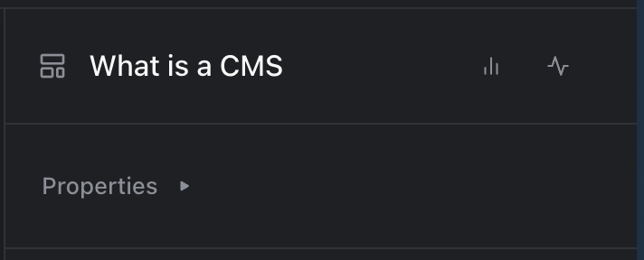The top of the editor panel with the template icon, the page name and the Insights and Activity buttons.